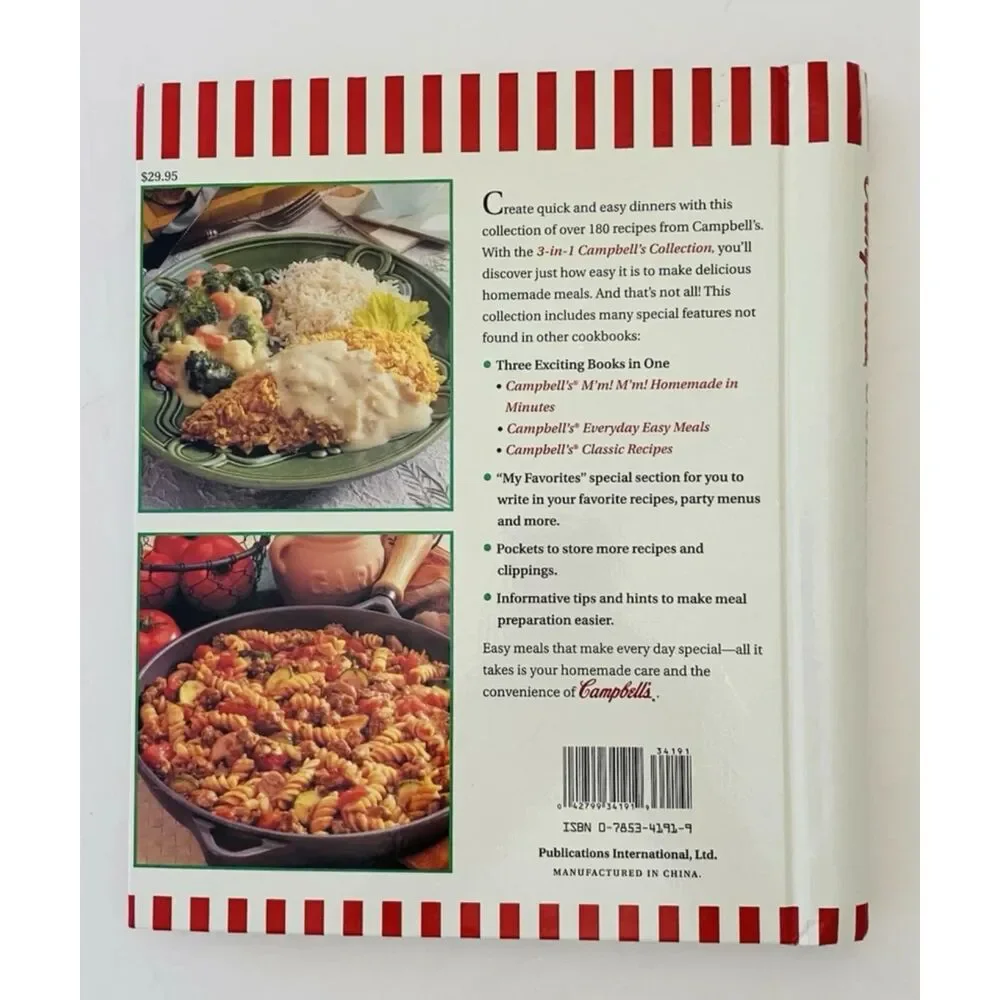 Campbells & Jell-O Collection: Lot of 2 Cookbooks-3 Cookbooks in 1- Spiral-bound